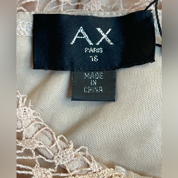 AX Paris Nude Crochet Top High Neck Maxi Dress Women’s Size 12 - Picture 4 of 12